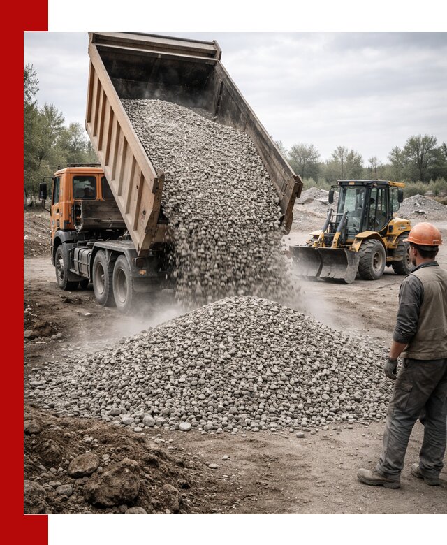 Доставка щебня в Апатитах крупными и мелкими фракциями