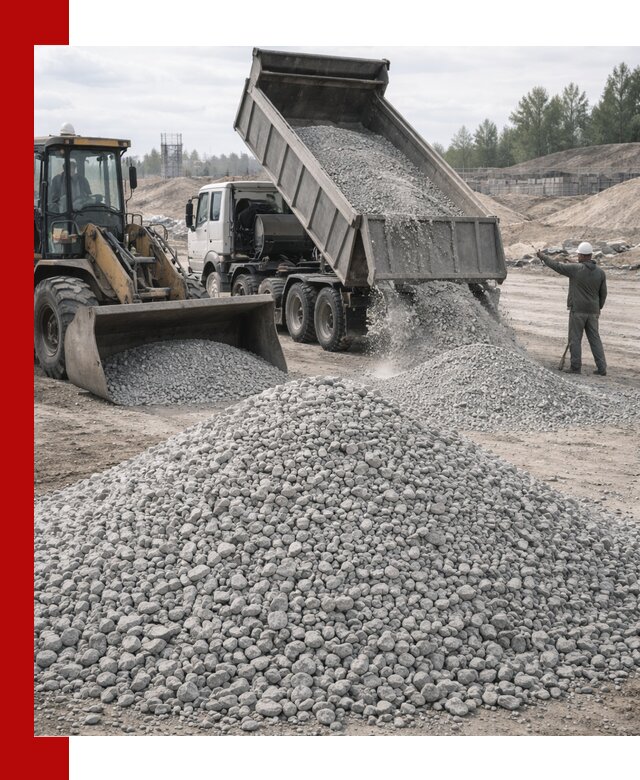 Доставка известнякового щебня фр. 5–20 в Апатитах