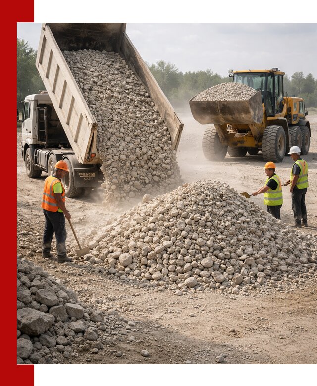 Доставка известнякового щебня фр. 40-70 в Апатитах
