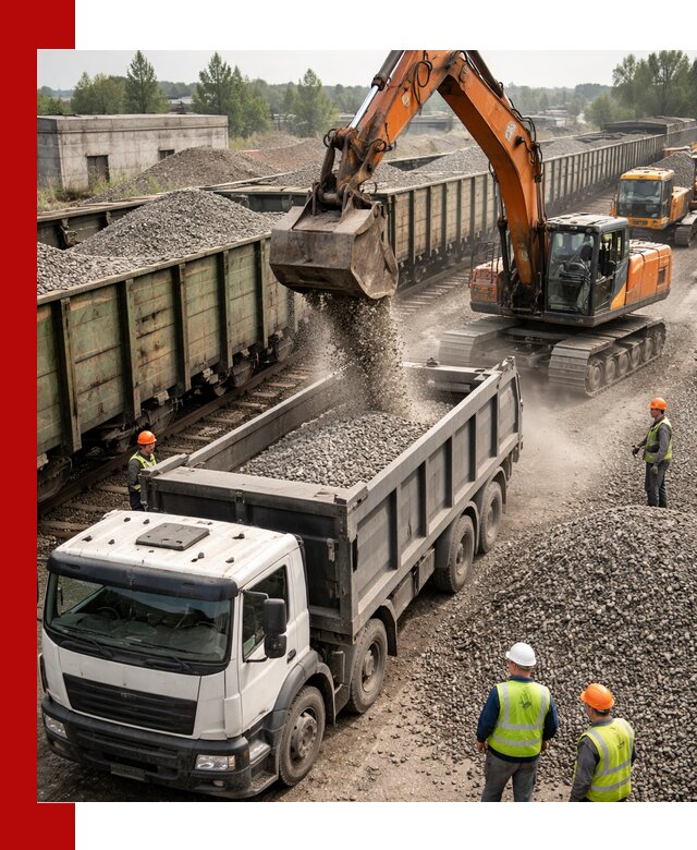 Железнодорожный щебень фракция 25–60 для поставок в Апатитах