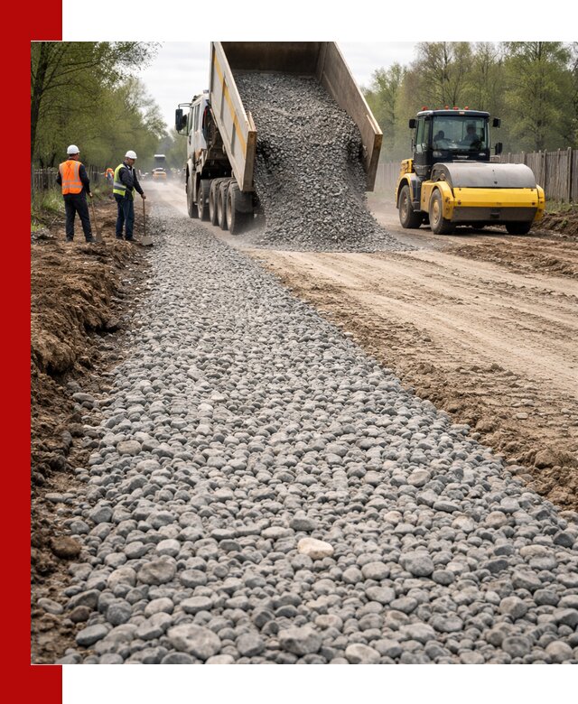 Доставка щебня для отсыпки дорог в Апатитах высокого качества