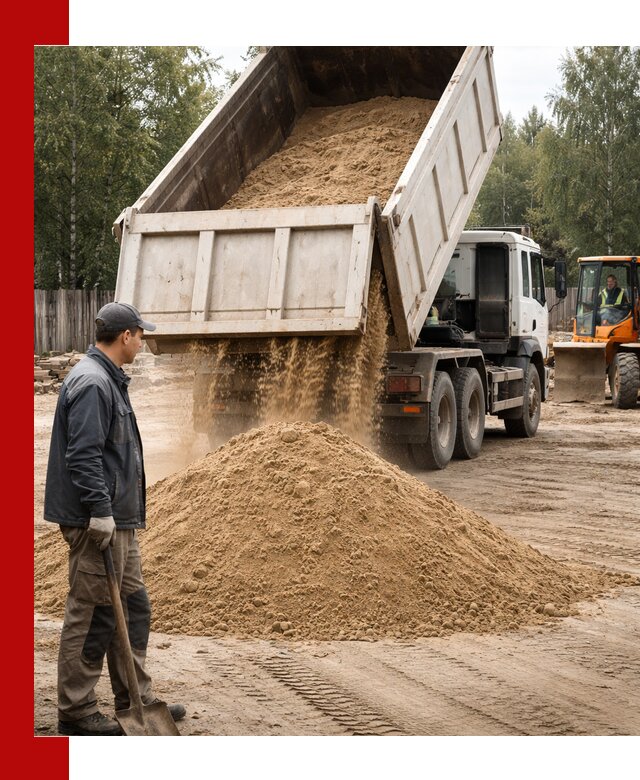 Доставка и продажа песка с разгрузкой в Апатитах