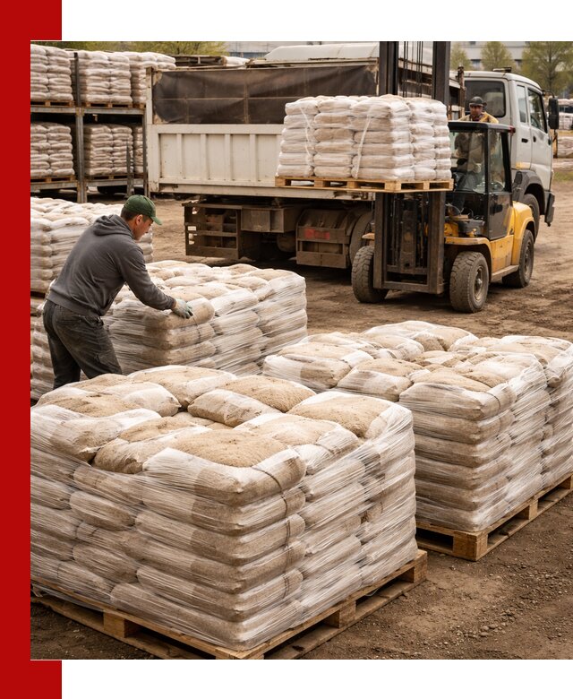 Карьерный песок в мешках с доставкой в Апатитах