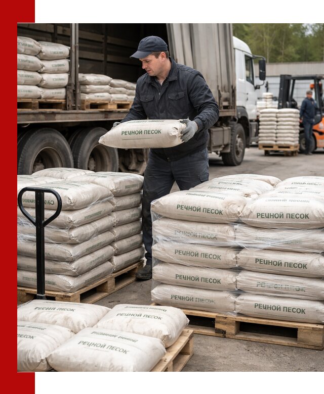 Речной песок в мешках с доставкой в Апатитах