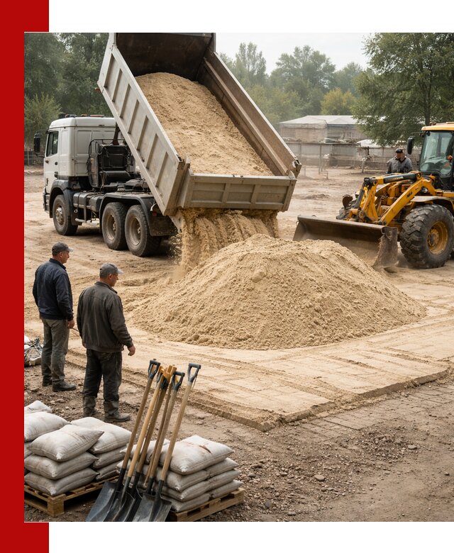 Доставка мытого песка в Апатитах с самосвалами по выгодной цене