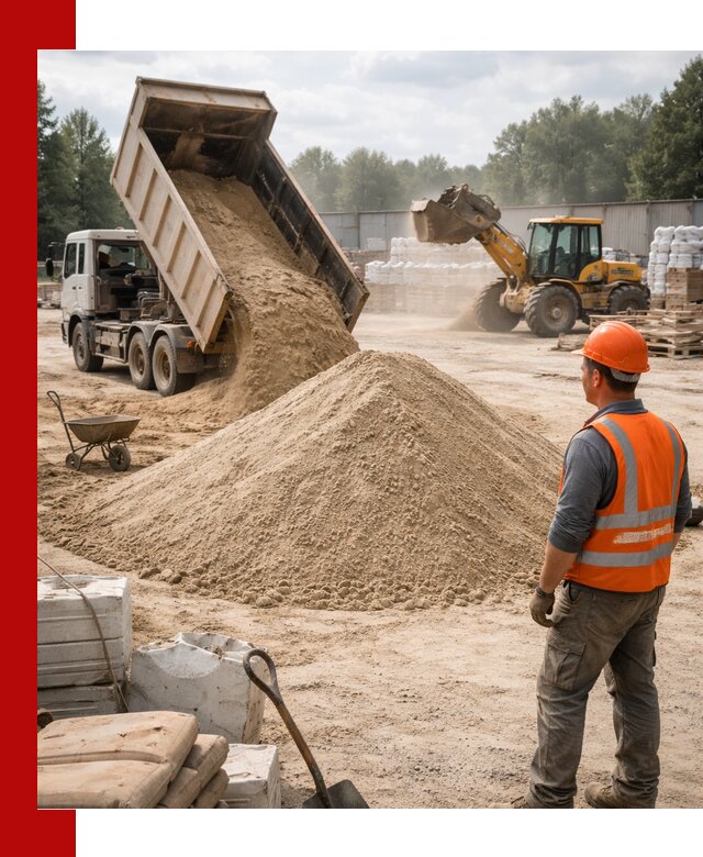 Доставка строительного песка с самосвалом в Апатитах