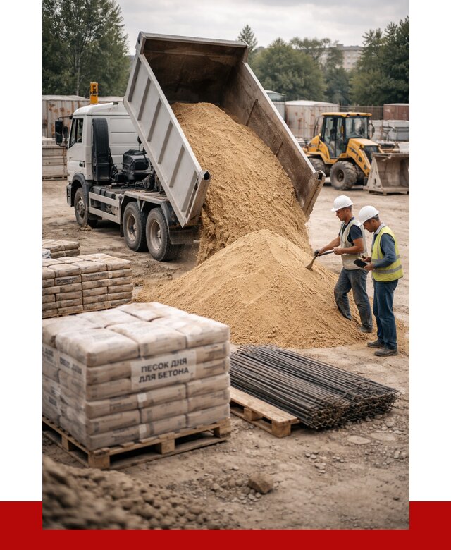 Песок для бетона в Апатитах от 2593 р. с доставкой, ПРОНЕРУДПтт