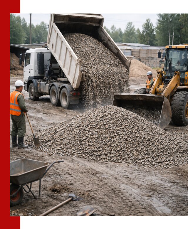 Мытый гравий с доставкой в Апатитах от карьера до участка