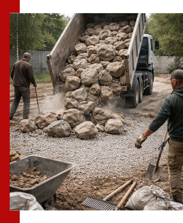 Доставка и укладка булыжника в Апатитах