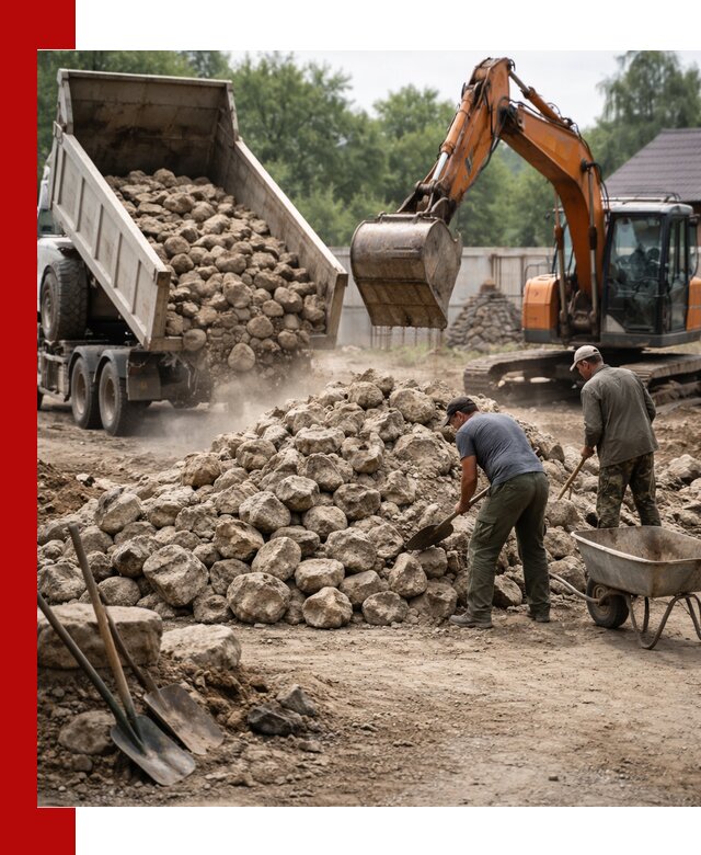 Доставка и разгрузка бутового камня в Апатитах