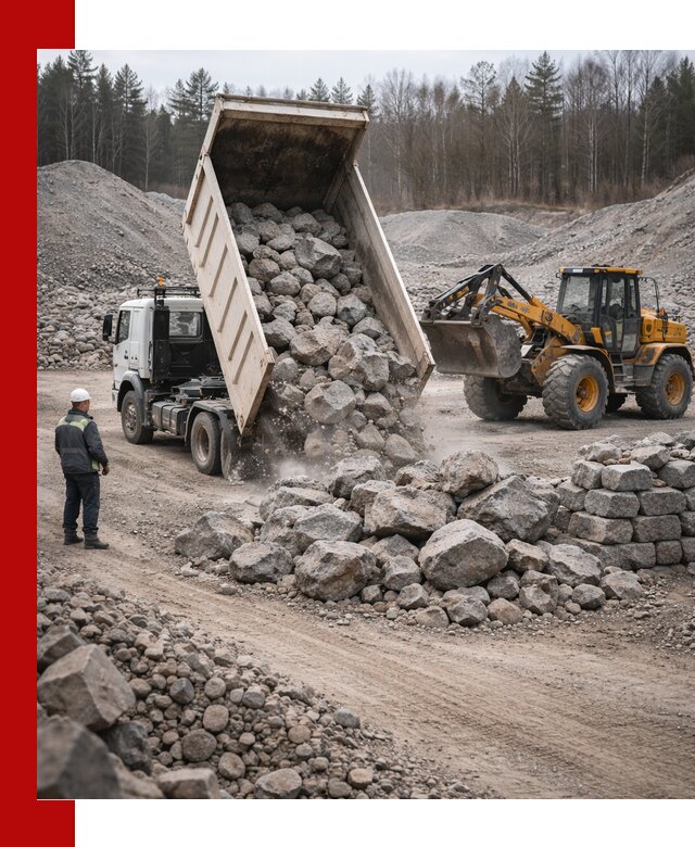 Доставка и продажа бутового гранитного камня в Апатитах