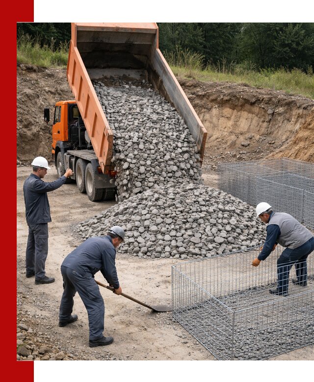 Камень для габионов с доставкой в Апатитах быстро и надёжно