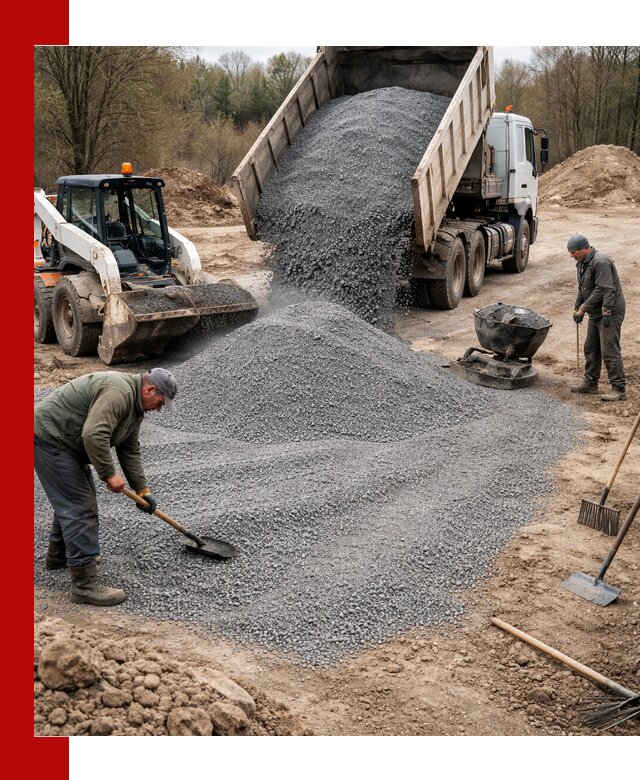 Отсев для подсыпки в Апатитах — доставка и подсыпка на участок