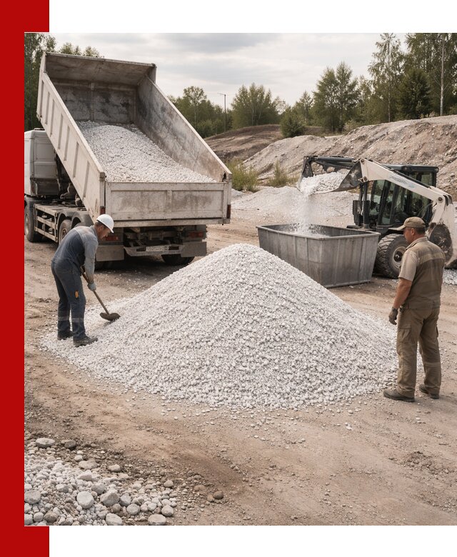 Доставка и продажа белой мраморной крошки в Апатитах