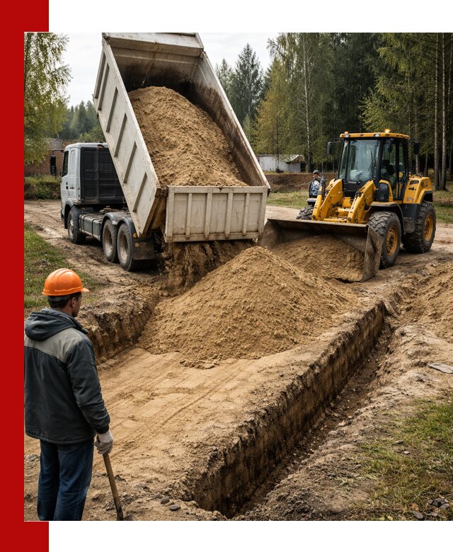Доставка песчаного грунта в Апатитах для строительных работ