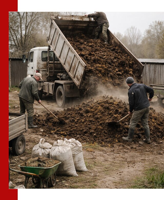 Доставка коровьего навоза самосвалом в Апатитах