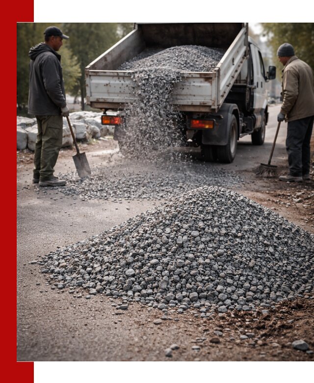 Гранитная крошка для посыпки дорог и тротуаров в Апатитах