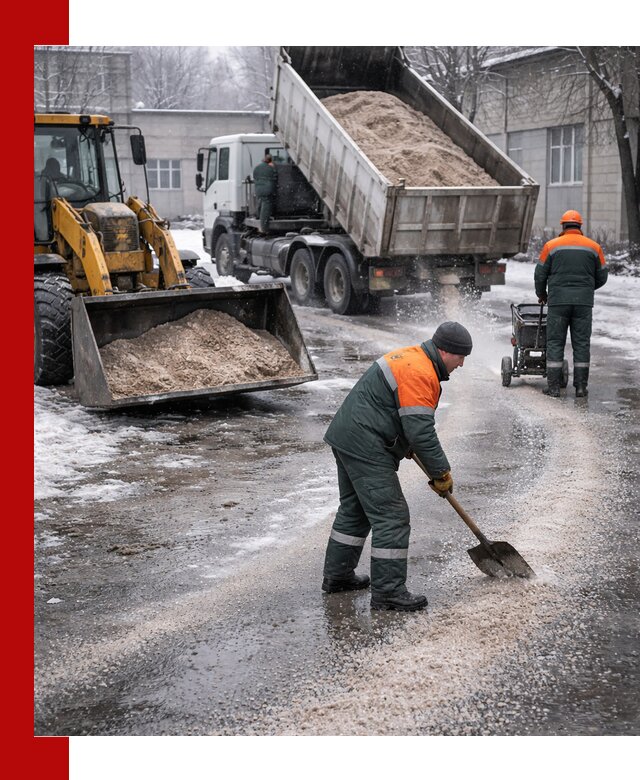 Реагент против гололеда с доставкой и нанесением в Апатитах