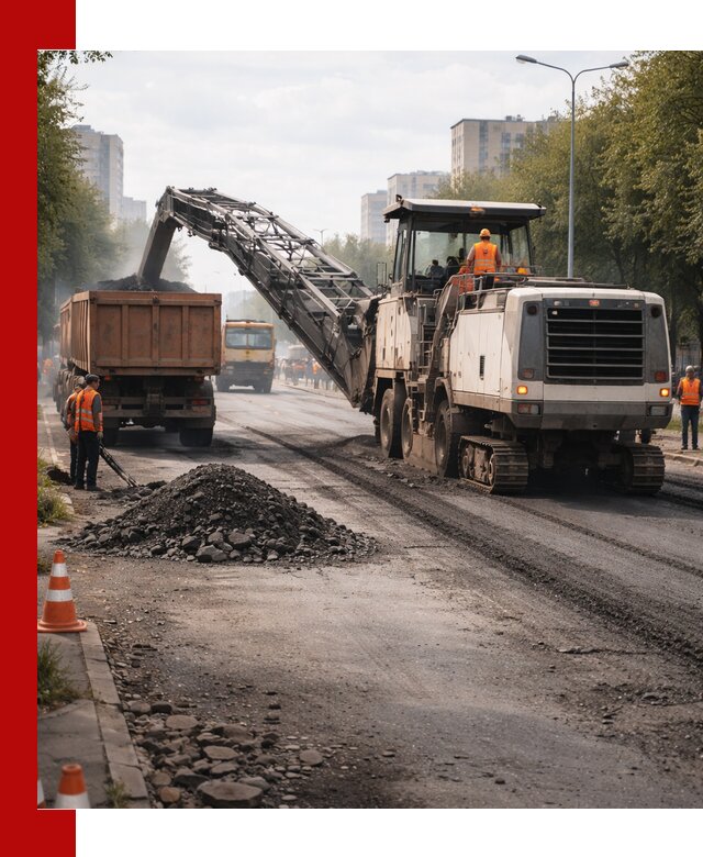 Фрезерованный асфальт в Апатитах — удаление и вывоз старого покрытия