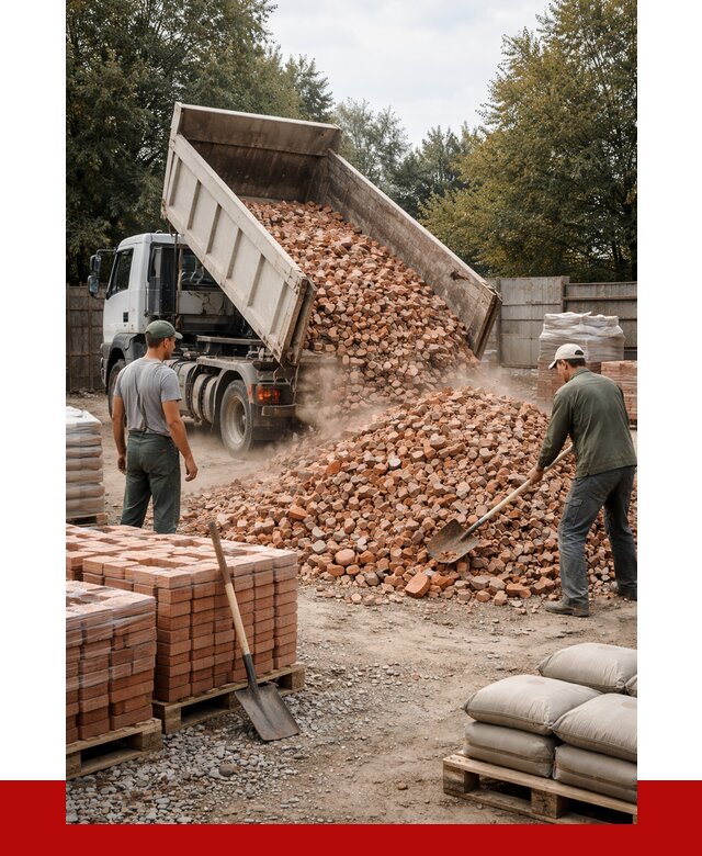 Бой кирпича в Апатитах с доставкой от 4356 руб/куб | ПРОНЕРУДПтт