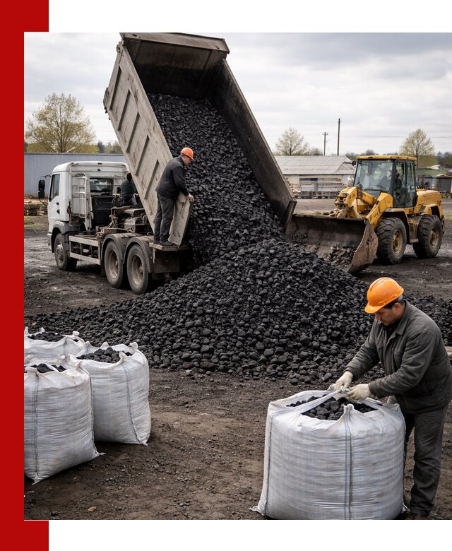 Доставка каменного угля в Апатитах оптом и в розницу