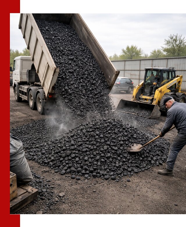 Доставка угля орех в Апатитах оптом и в розницу