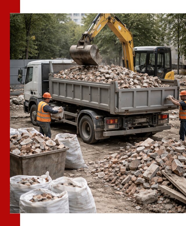 Вывоз строительного мусора в Апатитах с самосвалами и контейнерами