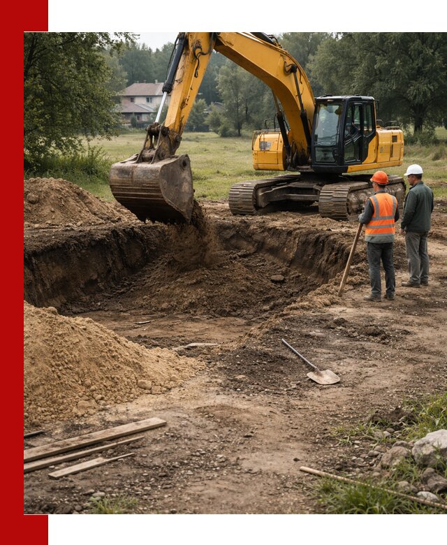 Рытье котлована под фундамент в Апатитах (быстро и недорого)
